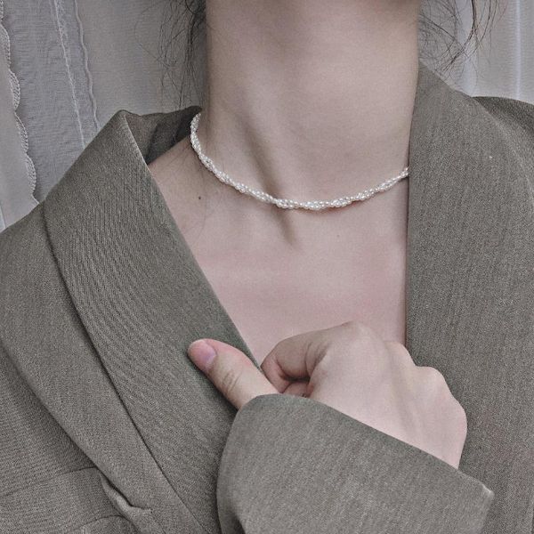 chokers fine twist freshwater pearl clavicle chain millet bead overlapping necklace, Golden;silver
chokers fine twist freshwater pearl clavicle chain millet bead overlapping necklace, Golden;silver