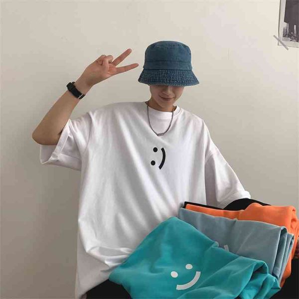 simple and fresh round neck short t-shirt youth brand summer men's street half sleeve loose fashion, White;black
simple and fresh round neck short t-shirt youth brand summer men's street half sleeve loose fashion, White;black