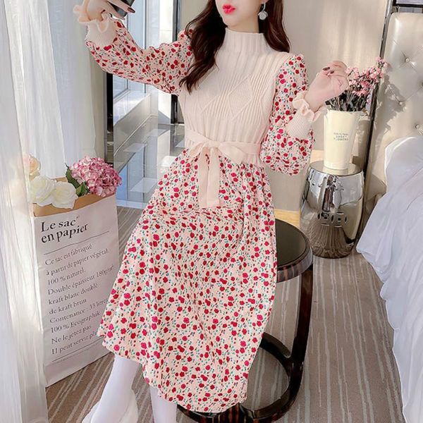 casual dresses autumn/winter french niche design sweet girl sweater dress vintage slim elegant floral offiec lady patchwork women, Black;gray
casual dresses autumn/winter french niche design sweet girl sweater dress vintage slim elegant floral offiec lady patchwork women, Black;gray