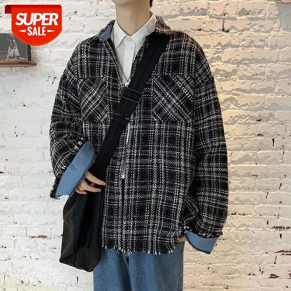2021 korean men's plaid printing coats loose casual long sleeves shirts camisa masculina streetwear mens clothes fashion #xw3b, White;black
2021 korean men's plaid printing coats loose casual long sleeves shirts camisa masculina streetwear mens clothes fashion #xw3b, White;black