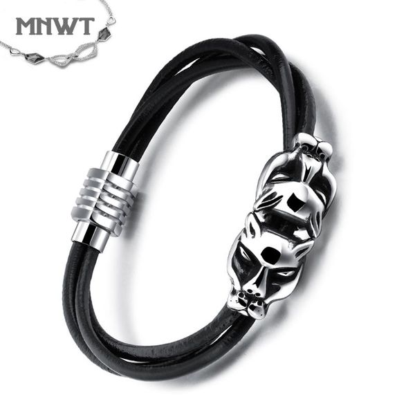 charm bracelets mnwt black stainless steel leopard head men's pu leather fashion personality magnetic buckle men bracelet homme, Golden;silver
charm bracelets mnwt black stainless steel leopard head men's pu leather fashion personality magnetic buckle men bracelet homme, Golden;silver