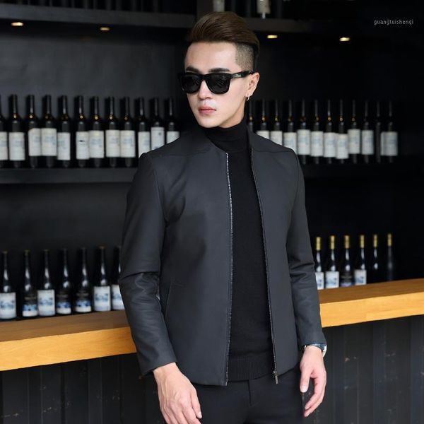 men's leather & faux akoosun 2021 real jacket men 100% sheepskin coat short genuine spring autumn bomber frosted 1706 kj, Black
men's leather & faux akoosun 2021 real jacket men 100% sheepskin coat short genuine spring autumn bomber frosted 1706 kj, Black