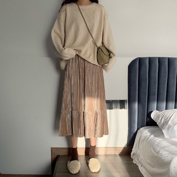 skirts fdfklak korean gold velvet skirt women temperament pleated mid-length students skirts high waist thin a-line skirt female fvj0, Black
skirts fdfklak korean gold velvet skirt women temperament pleated mid-length students skirts high waist thin a-line skirt female fvj0, Black