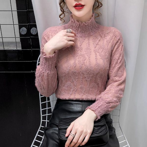 women's blouses & shirts women blouse lace autumn winter turtleneck long-sleeved blusas ropa de mujer, White
women's blouses & shirts women blouse lace autumn winter turtleneck long-sleeved blusas ropa de mujer, White