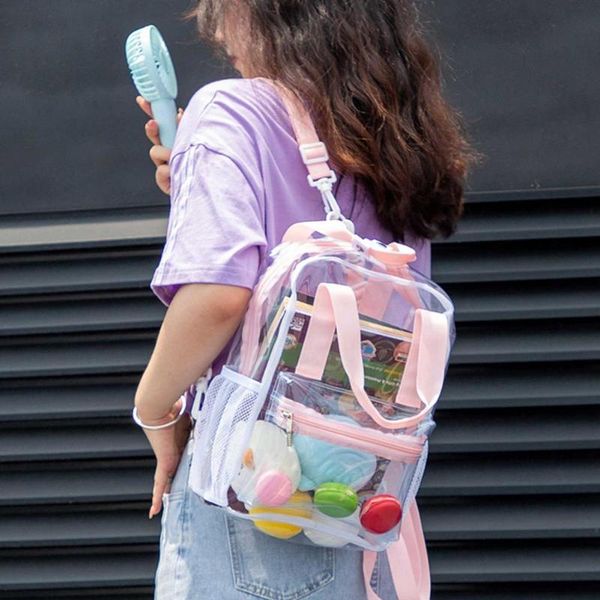 backpack fashion clear pvc women tr end transparent solid travel school bag for girls child mochila
backpack fashion clear pvc women tr end transparent solid travel school bag for girls child mochila