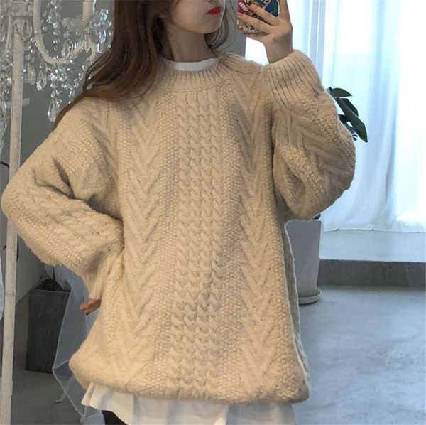 women's sweaters winter sweater women pullover girls knitting vintage long sleeve autumn female knitted outerwear warm oversize, White;black
women's sweaters winter sweater women pullover girls knitting vintage long sleeve autumn female knitted outerwear warm oversize, White;black