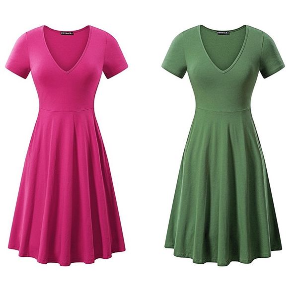 s-3xl fashion casual solid woman dress v-neck short sleeve summer female dress plus size vestidos de mujer w9200 210526, Black;gray
s-3xl fashion casual solid woman dress v-neck short sleeve summer female dress plus size vestidos de mujer w9200 210526, Black;gray