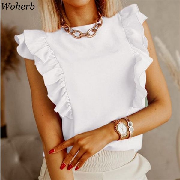 ruffles blouse women elegant summer chic ladies fashion solid female blusas casual all match sweet shirt 210519, White
ruffles blouse women elegant summer chic ladies fashion solid female blusas casual all match sweet shirt 210519, White