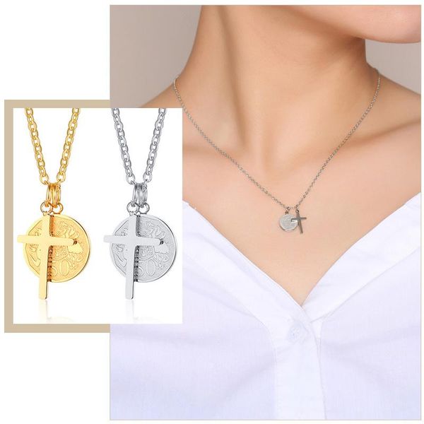 classic cross necklace for women,stainless steel elizabeth coin pendant,gold color casual girls faith jewelry pendant necklaces, Silver
classic cross necklace for women,stainless steel elizabeth coin pendant,gold color casual girls faith jewelry pendant necklaces, Silver