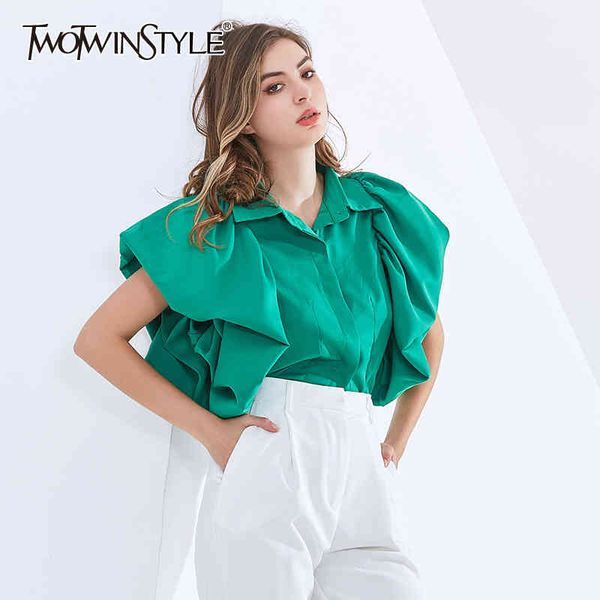 twotwinstyle vintage shirts for women lapel butterfly short sleeve patchwork ruffles designer blouses female autumn 210517, White
twotwinstyle vintage shirts for women lapel butterfly short sleeve patchwork ruffles designer blouses female autumn 210517, White