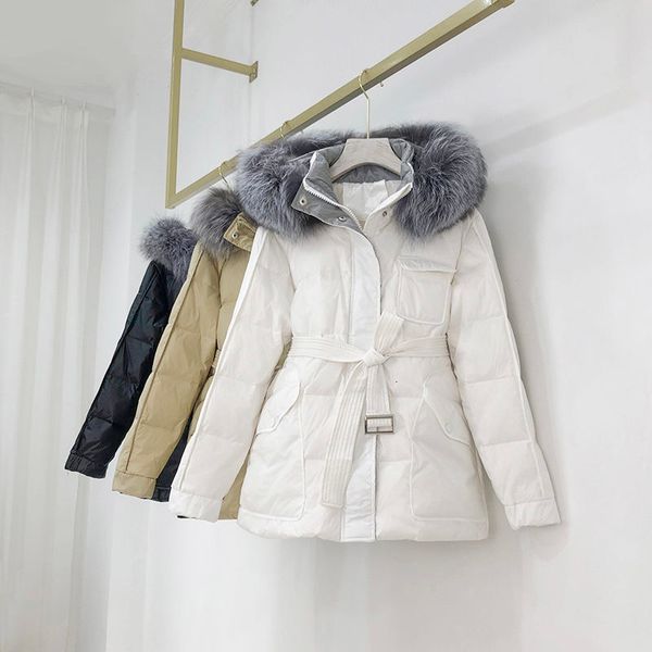 women's down & parkas women winter fashion warm short jacket female white duck hooded coat ladies genuine fur collar outwear d129 ameo, Black
women's down & parkas women winter fashion warm short jacket female white duck hooded coat ladies genuine fur collar outwear d129 ameo, Black