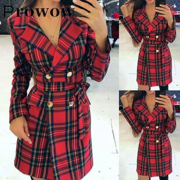 casual dresses prowow women slim plaid dress autumn winter female plus size sashes double breasted long sleeve suit collar, Black;gray
casual dresses prowow women slim plaid dress autumn winter female plus size sashes double breasted long sleeve suit collar, Black;gray