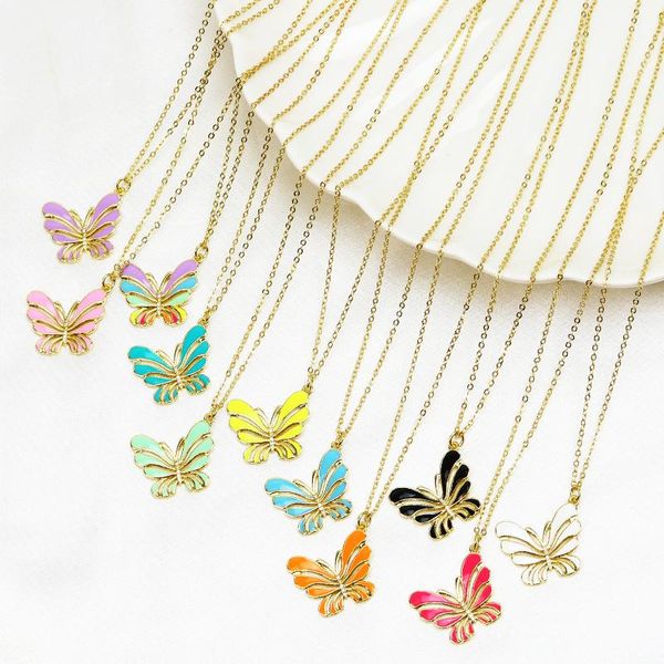 pendant necklaces 10 pcs enamel butterfly necklace mix color jewelry fashion chain 52094, Silver
pendant necklaces 10 pcs enamel butterfly necklace mix color jewelry fashion chain 52094, Silver