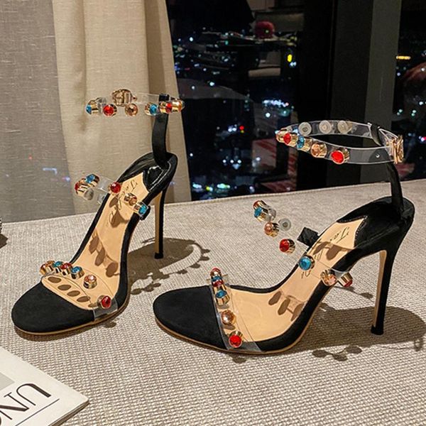 sandals arrive summer for women roman style crystal shoes ladies buckle strap sandales femmes genuine leather high thin heel, Black
sandals arrive summer for women roman style crystal shoes ladies buckle strap sandales femmes genuine leather high thin heel, Black
