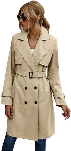 women's windbreaker daily autumn and winter long regular version, fashion classic long-sleeved lace-up solid color, Tan;black
women's windbreaker daily autumn and winter long regular version, fashion classic long-sleeved lace-up solid color, Tan;black