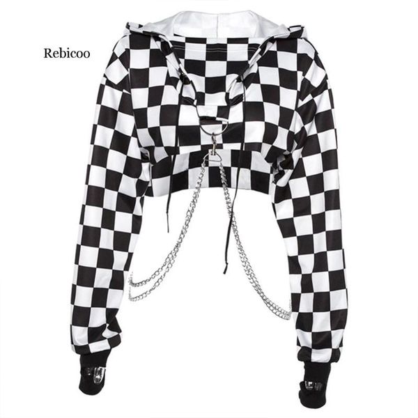 women's hoodies & sweatshirts women plaid casual streetwear sweatshirt hoodie crop jumper pullover chain stitching short loose shirt, Black
women's hoodies & sweatshirts women plaid casual streetwear sweatshirt hoodie crop jumper pullover chain stitching short loose shirt, Black