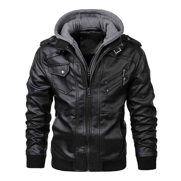 men's pilot suit, retro black pu casual leather et, tight motorcycle coat, removable hoodie, new in 2021
men's pilot suit, retro black pu casual leather et, tight motorcycle coat, removable hoodie, new in 2021