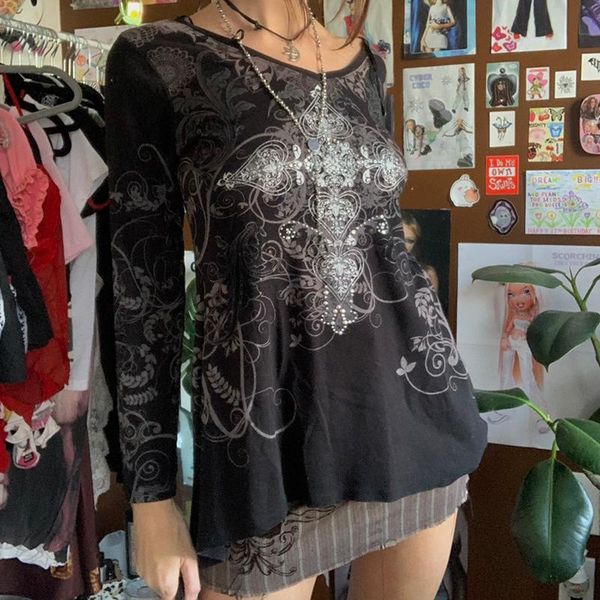 women's t-shirt doury y2k grunge fairycore gothic harajuku graphic rhinestone pullovers loose punk tee women korean aesthetic, White
women's t-shirt doury y2k grunge fairycore gothic harajuku graphic rhinestone pullovers loose punk tee women korean aesthetic, White