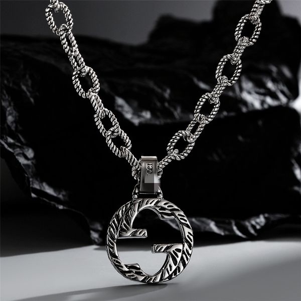 ladies fashion jewelry s925 antique twist double necklace personality fashion hip hop pendant male and female couple pendant, Silver
ladies fashion jewelry s925 antique twist double necklace personality fashion hip hop pendant male and female couple pendant, Silver
