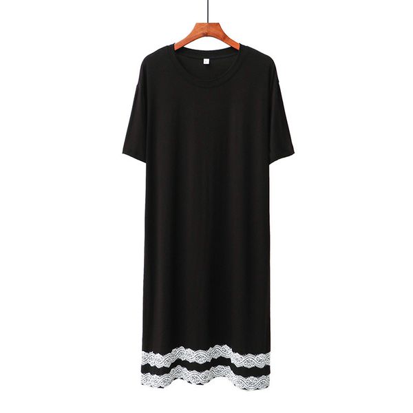 women's sleepwear sweet lace modal sleepwear short sleeve loose nightgowns for women casual nightwear female o neck nightshirt summer d, Black;red
women's sleepwear sweet lace modal sleepwear short sleeve loose nightgowns for women casual nightwear female o neck nightshirt summer d, Black;red