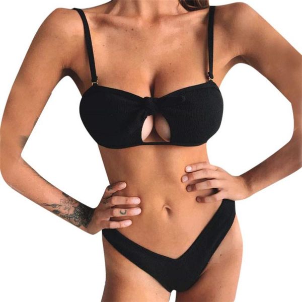 women's swimwear 2021 spaghetti strap push up bikini v style bottom sets 2 piece swimsuit bow hollow out women, White;black
women's swimwear 2021 spaghetti strap push up bikini v style bottom sets 2 piece swimsuit bow hollow out women, White;black