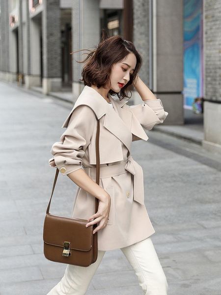 women's trench coats windbreaker coat short 2021 spring korean loose slim fashion small temperament, Tan;black
women's trench coats windbreaker coat short 2021 spring korean loose slim fashion small temperament, Tan;black