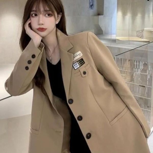 women's suits & blazers 2021 arrival blazer women single-breasted jacket ladies loose long sleeve coat wild casual mujer vestido, White;black
women's suits & blazers 2021 arrival blazer women single-breasted jacket ladies loose long sleeve coat wild casual mujer vestido, White;black
