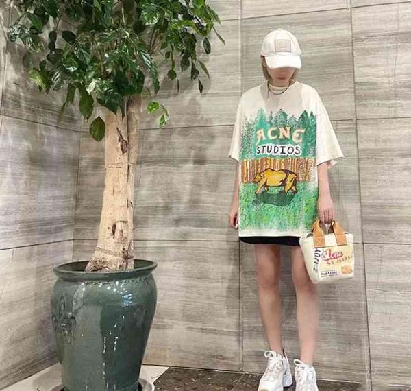 women's t-shirt 2021 acne early autumn co-brand male and female polar bear print animal in short shirt loose oversize t, White
women's t-shirt 2021 acne early autumn co-brand male and female polar bear print animal in short shirt loose oversize t, White