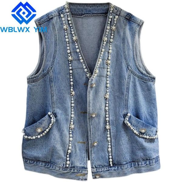 women's vests spring summer women denim vest sleeveless jacket fashion v-neck beading jeans short coat female jackets waistcoat, Black;white
women's vests spring summer women denim vest sleeveless jacket fashion v-neck beading jeans short coat female jackets waistcoat, Black;white