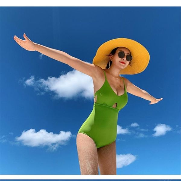 korean style one piece swimwear women green padded swimsuit bathing suit monokini beachwear 2021 one-piece suits
korean style one piece swimwear women green padded swimsuit bathing suit monokini beachwear 2021 one-piece suits