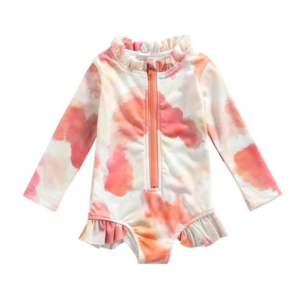 one-pieces baby girls swimsuit children 1 piece tie-dye long sleeve o-neck zip-up swimwear with ruffles children's clothing, Black
one-pieces baby girls swimsuit children 1 piece tie-dye long sleeve o-neck zip-up swimwear with ruffles children's clothing, Black