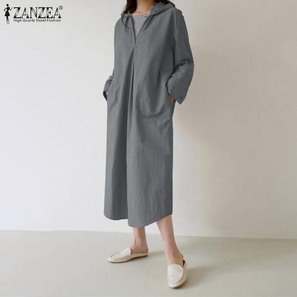fashion zanzea women hoodies dress casual solid cotton linen vestidos kaftan autumn long sleeve hooded sundress baggy dresses, Black;gray
fashion zanzea women hoodies dress casual solid cotton linen vestidos kaftan autumn long sleeve hooded sundress baggy dresses, Black;gray
