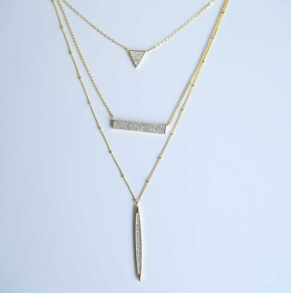 2017 sterling silver women's necklace, luxury pendant, flashing stripe, triangle, three layers, jewelry, 925
2017 sterling silver women's necklace, luxury pendant, flashing stripe, triangle, three layers, jewelry, 925