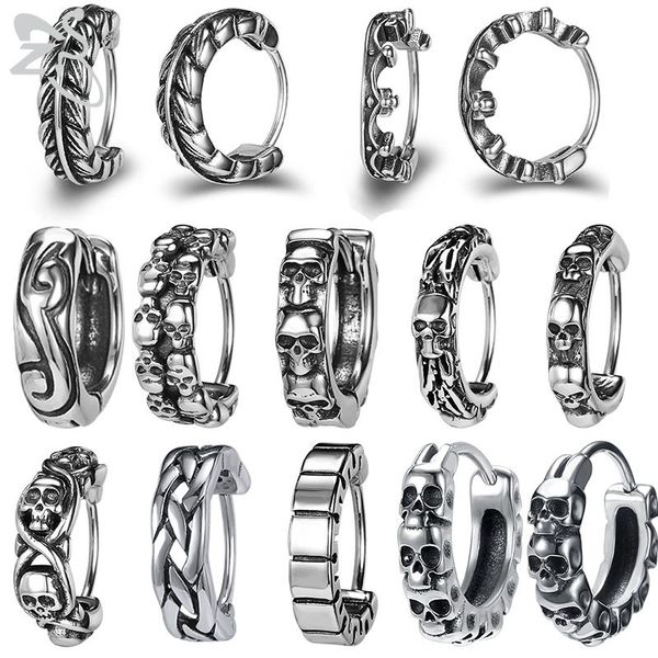 hoop & huggie zs 1 pair punk rock round earrings skull 316l stainless steel ear ring crown wing for men women hip hop piercing, Golden;silver
hoop & huggie zs 1 pair punk rock round earrings skull 316l stainless steel ear ring crown wing for men women hip hop piercing, Golden;silver
