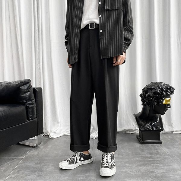 men's pants autumn straight wide leg fashion solid color business casual society suit men loose mens trousers jlse, Black
men's pants autumn straight wide leg fashion solid color business casual society suit men loose mens trousers jlse, Black