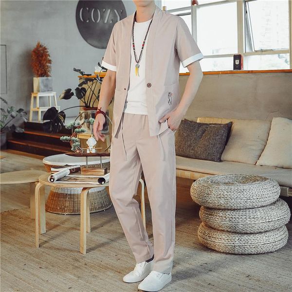 men's tracksuits (shirt+pants)2021 arrival summer style men boutique cotton and linen shirt solid casual short size -5xl, Gray
men's tracksuits (shirt+pants)2021 arrival summer style men boutique cotton and linen shirt solid casual short size -5xl, Gray