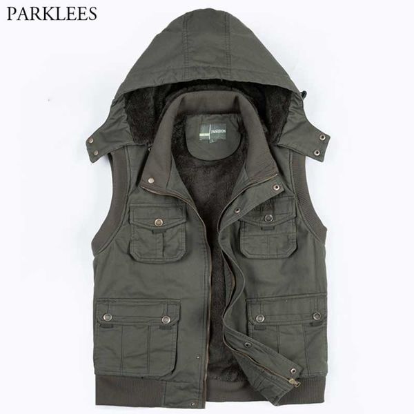 mens army green cargo hooded vest many pocket fleece heavy winter waistcoat men pography fishing climbing sleeveless jacket 210522, Black;white
mens army green cargo hooded vest many pocket fleece heavy winter waistcoat men pography fishing climbing sleeveless jacket 210522, Black;white