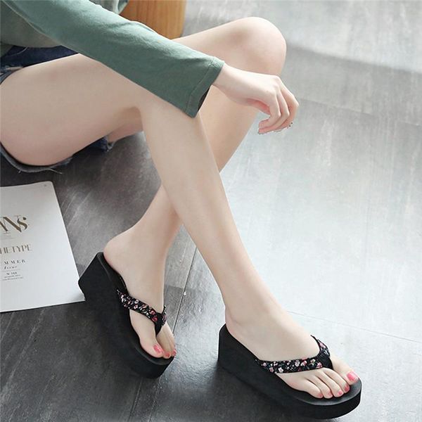 slippers summer women flip flops casual anti-slip wedge beach flat sandals open toe shoes for ladies, Black
slippers summer women flip flops casual anti-slip wedge beach flat sandals open toe shoes for ladies, Black