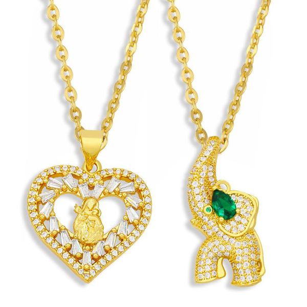 pendant necklaces flola white stone heart virgin mary necklace for women gold plated elephant cz wholesale jewelry gifts nkev42, Silver
pendant necklaces flola white stone heart virgin mary necklace for women gold plated elephant cz wholesale jewelry gifts nkev42, Silver