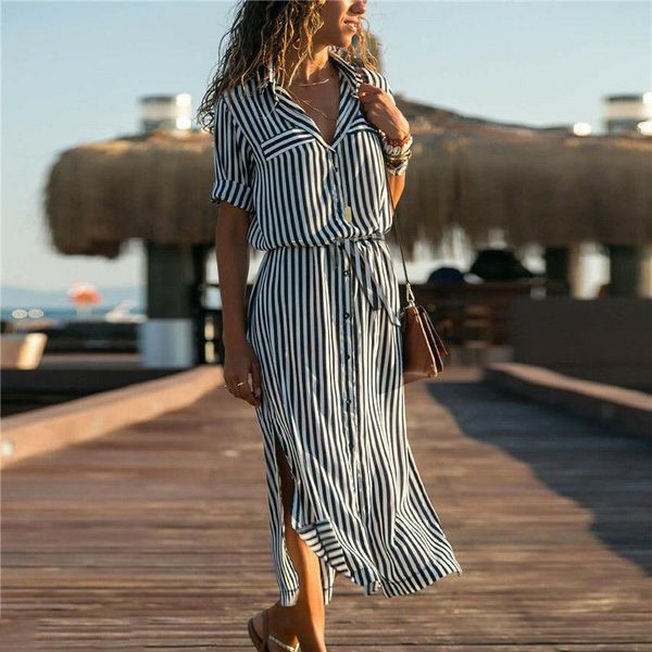 casual dresses spring women's arrival stripe t-shirt high waist beach style loose shirt long dress, Black;gray
casual dresses spring women's arrival stripe t-shirt high waist beach style loose shirt long dress, Black;gray
