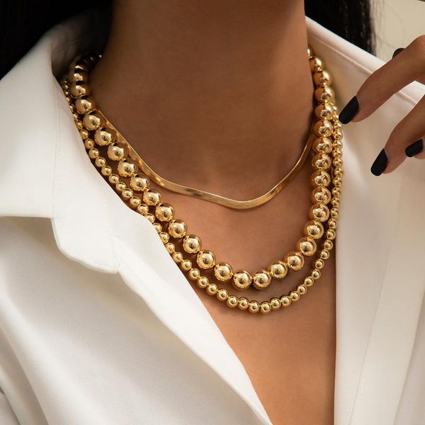chains accessories hip hop cool temperament flat snake bone necklace female retro punk style round bead chain, Silver
chains accessories hip hop cool temperament flat snake bone necklace female retro punk style round bead chain, Silver
