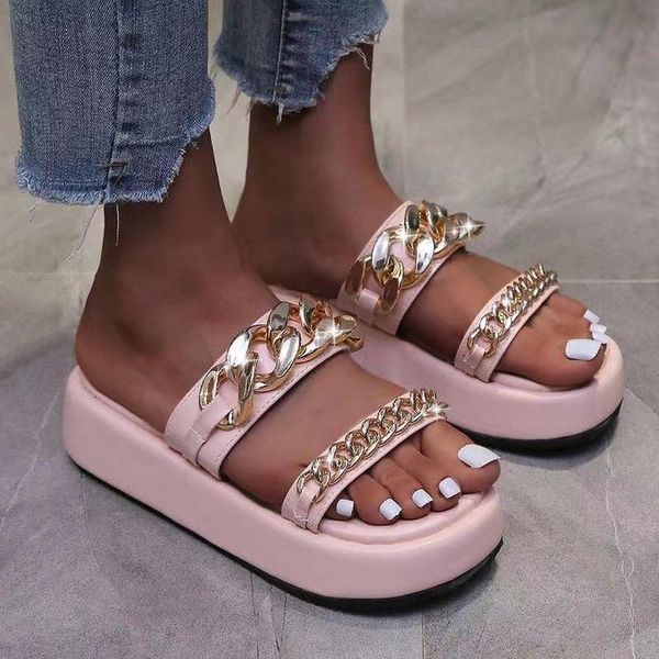 sandals 2021 women platform chain decoration summer light slipper indoor outdoor flip-flops beach shoes, Black
sandals 2021 women platform chain decoration summer light slipper indoor outdoor flip-flops beach shoes, Black