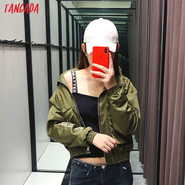 tangada women thin spring bomber jacket letter print female long sleeve zipper ladies oversized jackets outwear 2l01 201015, Black;brown
tangada women thin spring bomber jacket letter print female long sleeve zipper ladies oversized jackets outwear 2l01 201015, Black;brown
