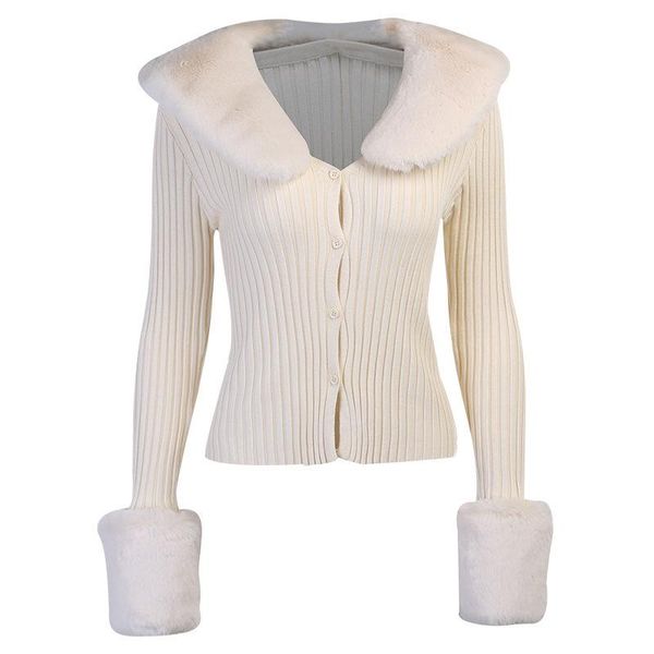 women's knits & tees quanss autumn winter fur patchwork knitted cardigan women 2021 fashion streetwear sweaters female y2k knit, White
women's knits & tees quanss autumn winter fur patchwork knitted cardigan women 2021 fashion streetwear sweaters female y2k knit, White