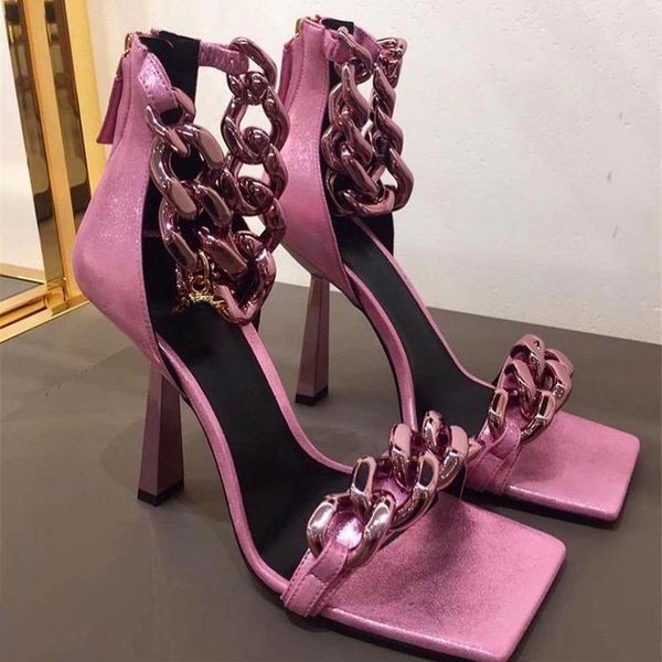 spring and autumn ladies high heel sandals metal chain decoration square toe stiletto heels fashion party dress shoes, Black
spring and autumn ladies high heel sandals metal chain decoration square toe stiletto heels fashion party dress shoes, Black