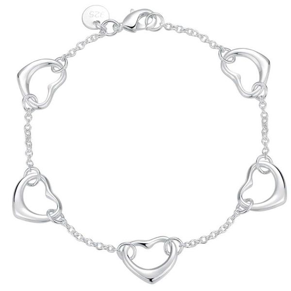 link, chain classical style fashion 5 heart bracelet women jewelry silver ab126, Black
link, chain classical style fashion 5 heart bracelet women jewelry silver ab126, Black