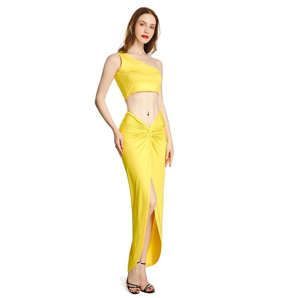 women's tracksuits 2021 summer women's suit temperament self cultivation split tight two piece fashion word shoulder, Gray
women's tracksuits 2021 summer women's suit temperament self cultivation split tight two piece fashion word shoulder, Gray