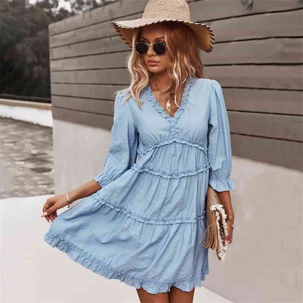 ladies vintage short solid summer dress women ruffles v neck casual high waist mini women beach dress female sundress vestidos 210331, Black;gray
ladies vintage short solid summer dress women ruffles v neck casual high waist mini women beach dress female sundress vestidos 210331, Black;gray