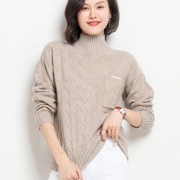 women's sweaters autumn and winter half turtleneck sweater pullover thick loose outer wear lazy style knitted 100 pure wool, White;black
women's sweaters autumn and winter half turtleneck sweater pullover thick loose outer wear lazy style knitted 100 pure wool, White;black