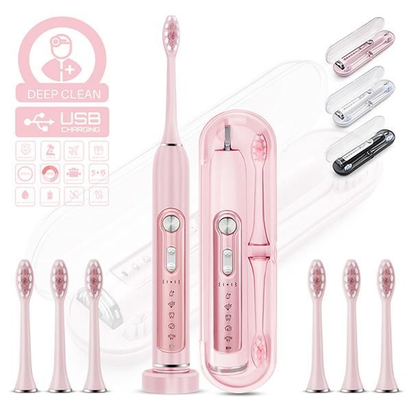 smart electric toothbrush toothbrushes for sale, 38000vpm, traveling case enable, 6 heads package, 5 modes 15 experiences, ip67 waterproof
smart electric toothbrush toothbrushes for sale, 38000vpm, traveling case enable, 6 heads package, 5 modes 15 experiences, ip67 waterproof